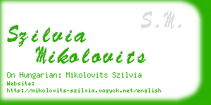szilvia mikolovits business card